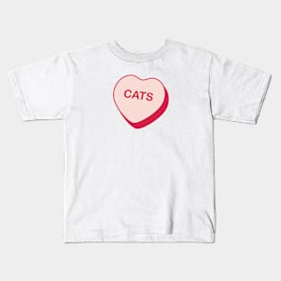 Cats Candy Heart Kids T-Shirt